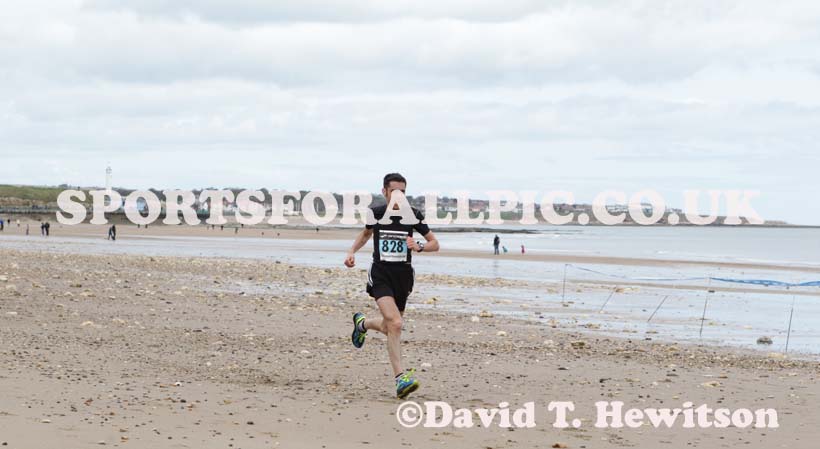 Mike Jefferies finishing the Pier to Pier Race, South Shields to Roker, Sunderland.